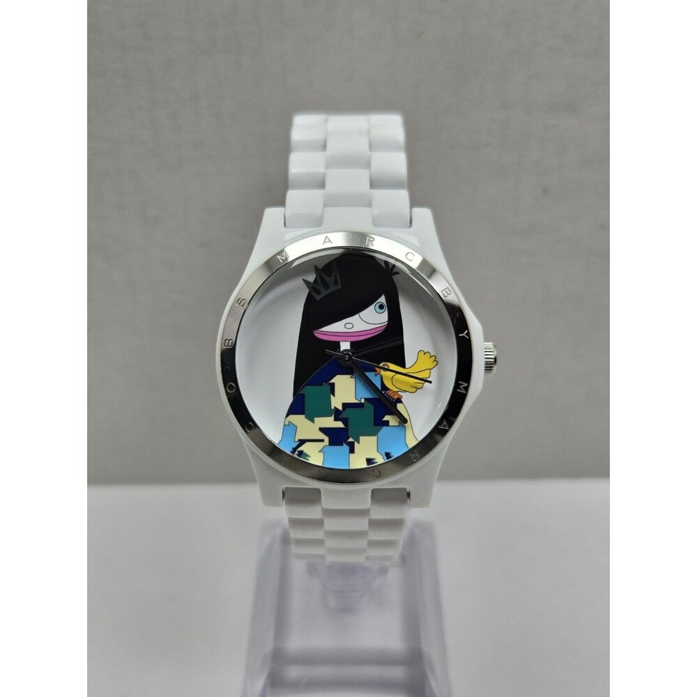 Marc Jacobs MBM4522 Miss Marc White Graphic Art Watch Womens Y2K New Battery